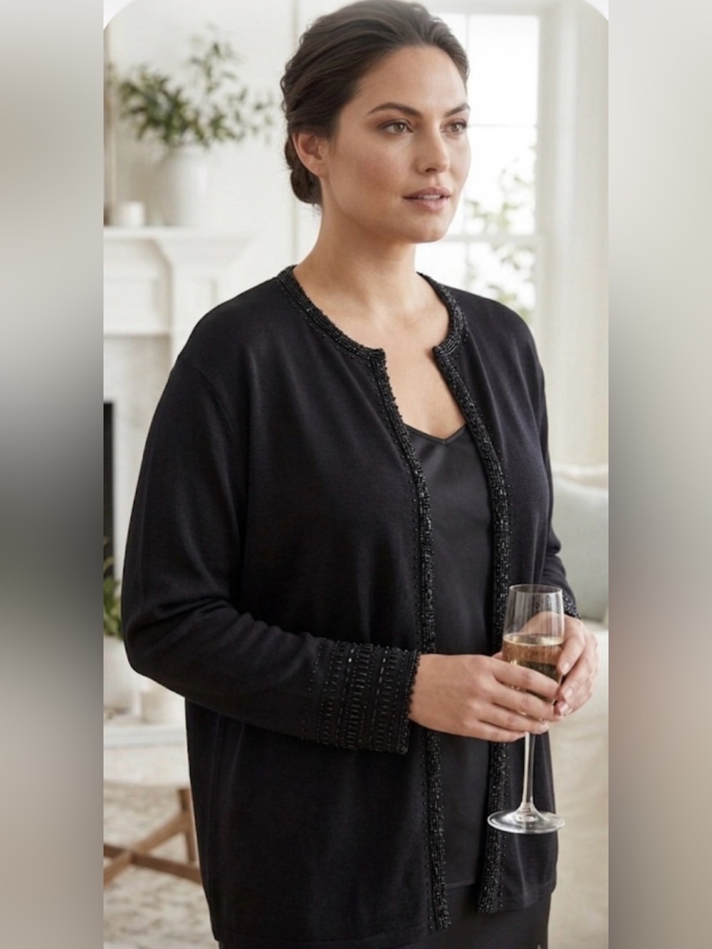 Talbots silk blend black cardigan
